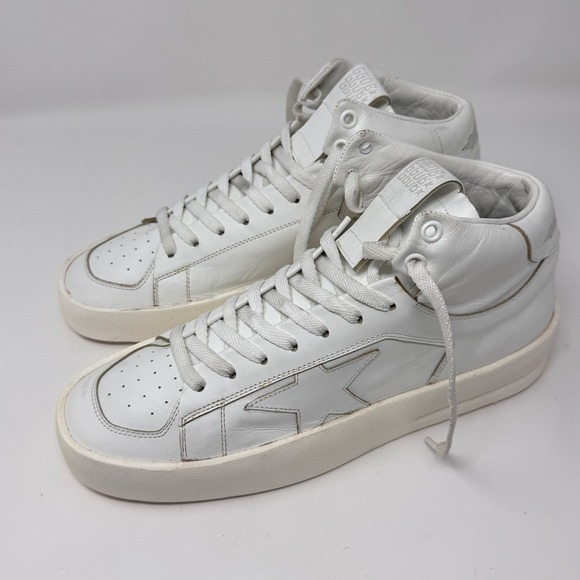 Golden Goose Mid Stardan High Top Sneakers White Leather Size 41 (US 8) - Picture 1 of 13